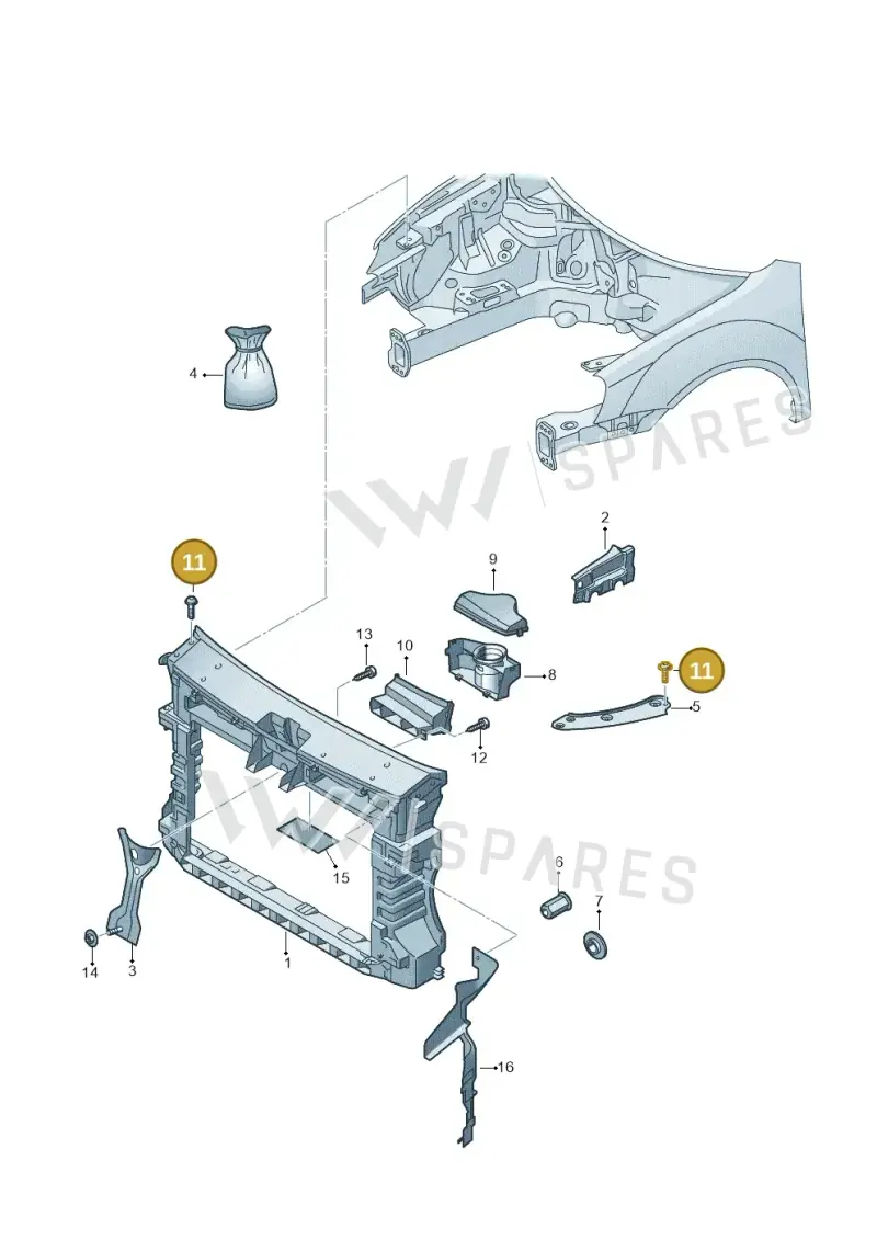 N91033802 — Volkswagen Caddy kombi (2015-2020) diagram 866805000, position 11