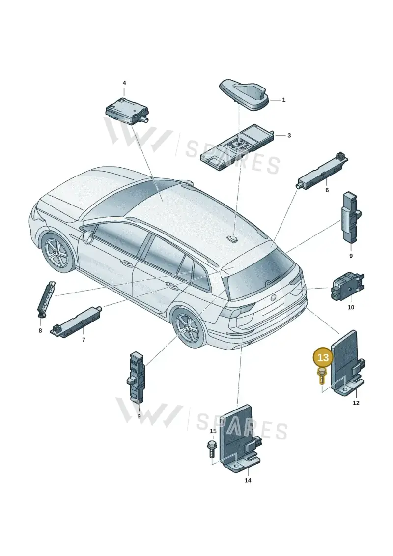 N91034501 — Volkswagen Golf 2.0 BlueMotion (2019-2024) diagram 5h0035022, position 13