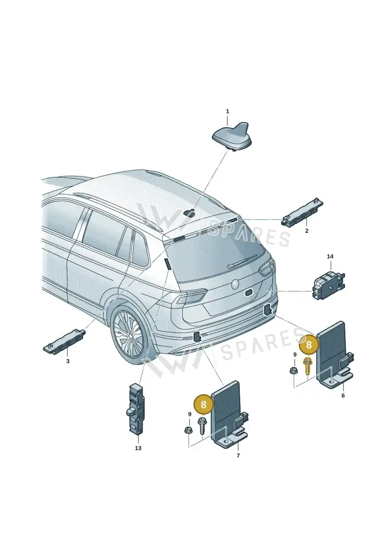 N91034501 — Volkswagen Tiguan 2.0 4Motion (2017-2024) diagram 833035011, position 8