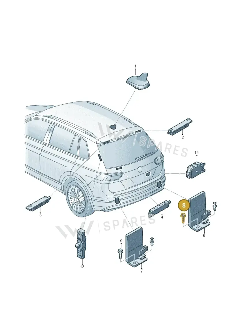 N91034501 — Volkswagen Tiguan 2.0 4Motion (2017-2024) diagram 884035100, position 8