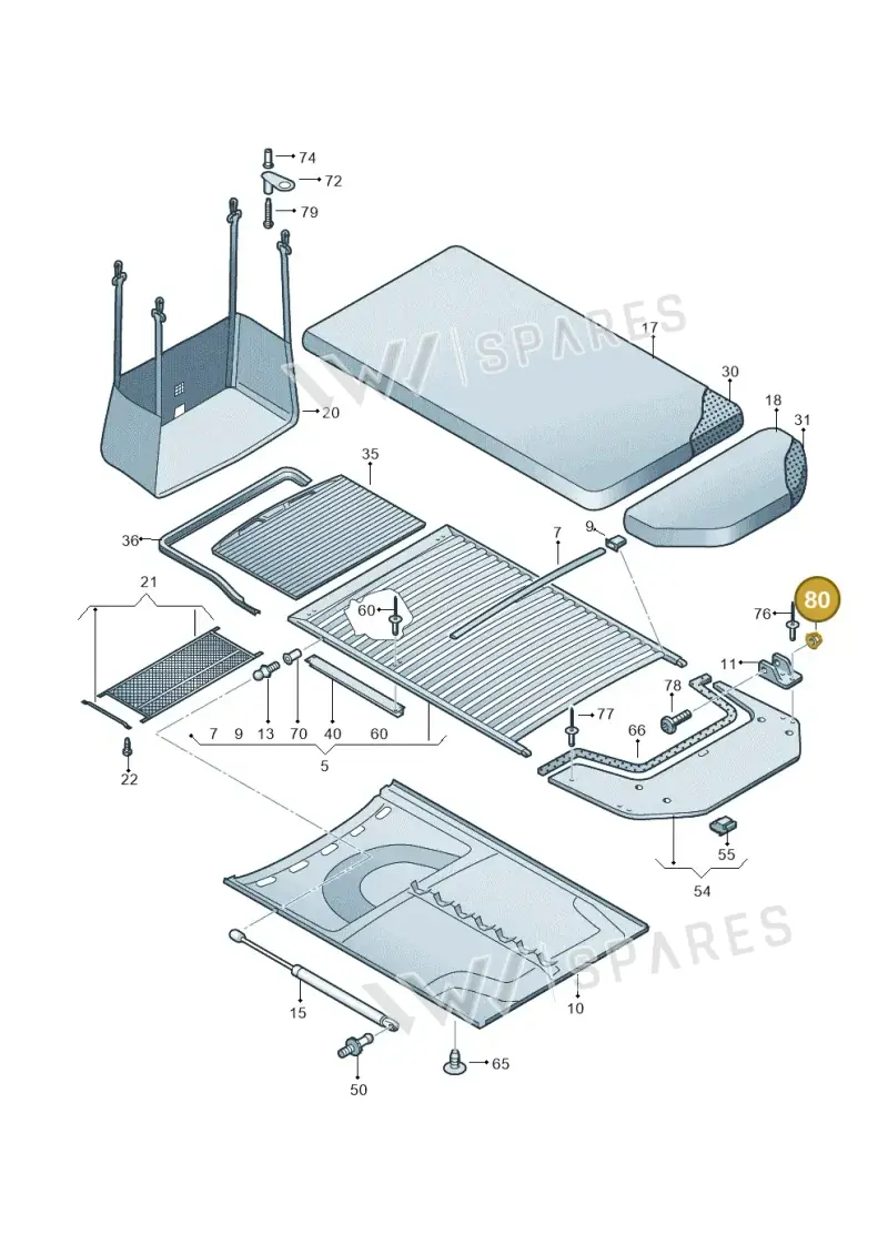 N91039901 — Volkswagen Caravelle (2015-2019) diagram 452067000, position 80