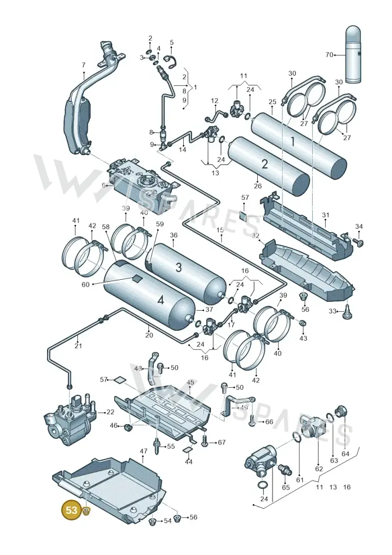 N91039901 — Volkswagen Touran 2.0 (2010-2015) diagram 694201070, position 53