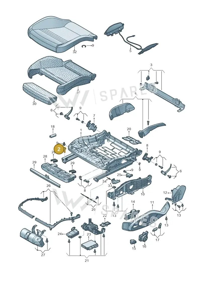 N91041301 — Audi R8 Spyder (2015-2024) diagram 872881050, position 2