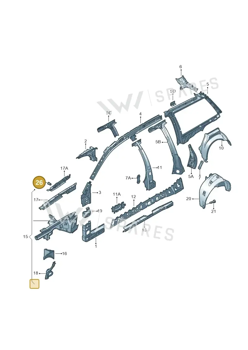 N91041901 — Volkswagen PASSAT/4MOTION/W8 (2002-2005) diagram 226809500, position 26