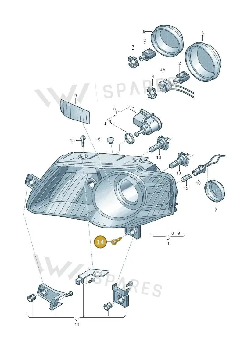 N91042701 — Volkswagen Passat estate (2008-2011) diagram 460941000, position 14