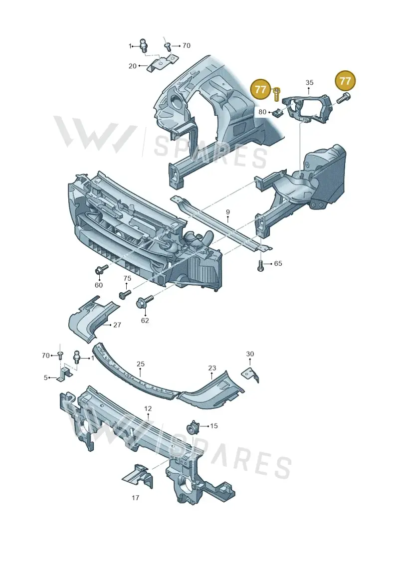 N91043201 — Volkswagen Touareg BlueMotion (2014-2018) diagram 693805000, position 77