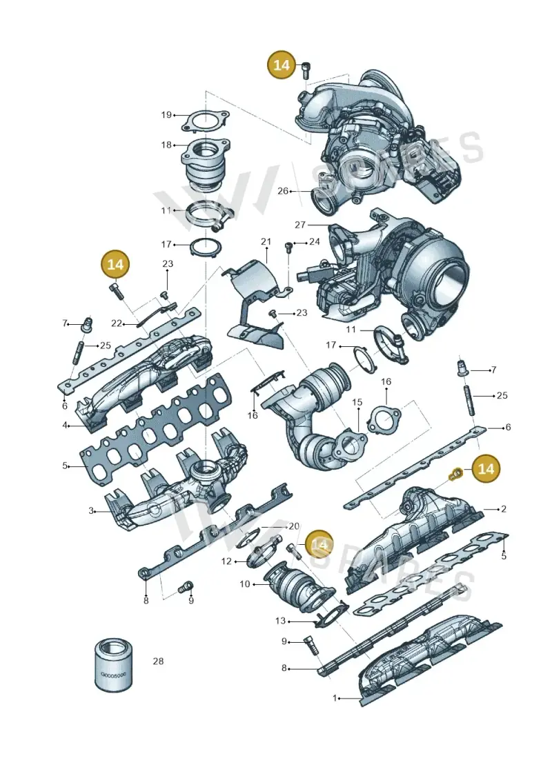 N91046101 — Volkswagen Touareg (2017-2023) diagram 819253100, position 14