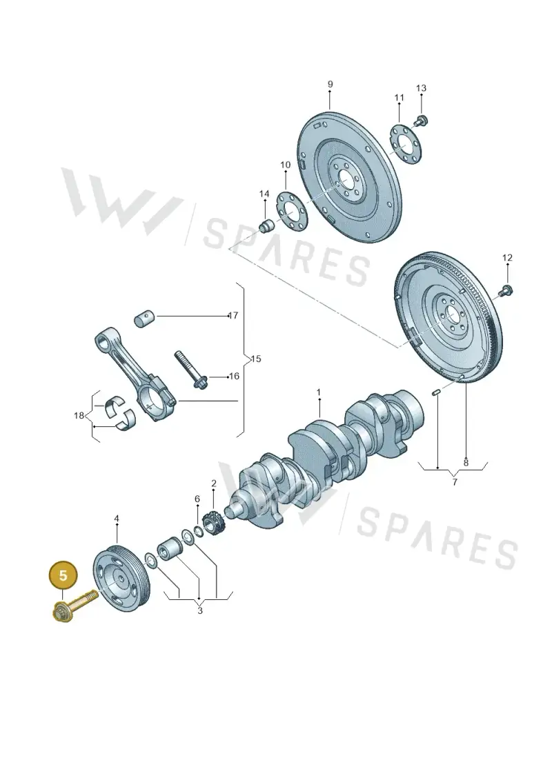 N91048601 — Volkswagen Jetta 1.6 (2014-2018) diagram 775105300, position 5