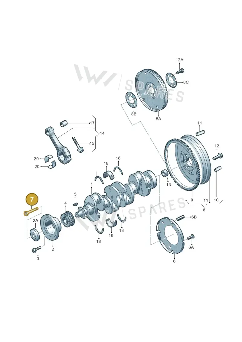 N91048701 — Volkswagen Polo (2012-2014) diagram 158105050, position 7