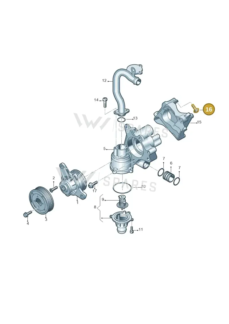 N91048901 — Audi Q7 qu. 3.0 TDI (2009-2015) diagram 493121090, position 16