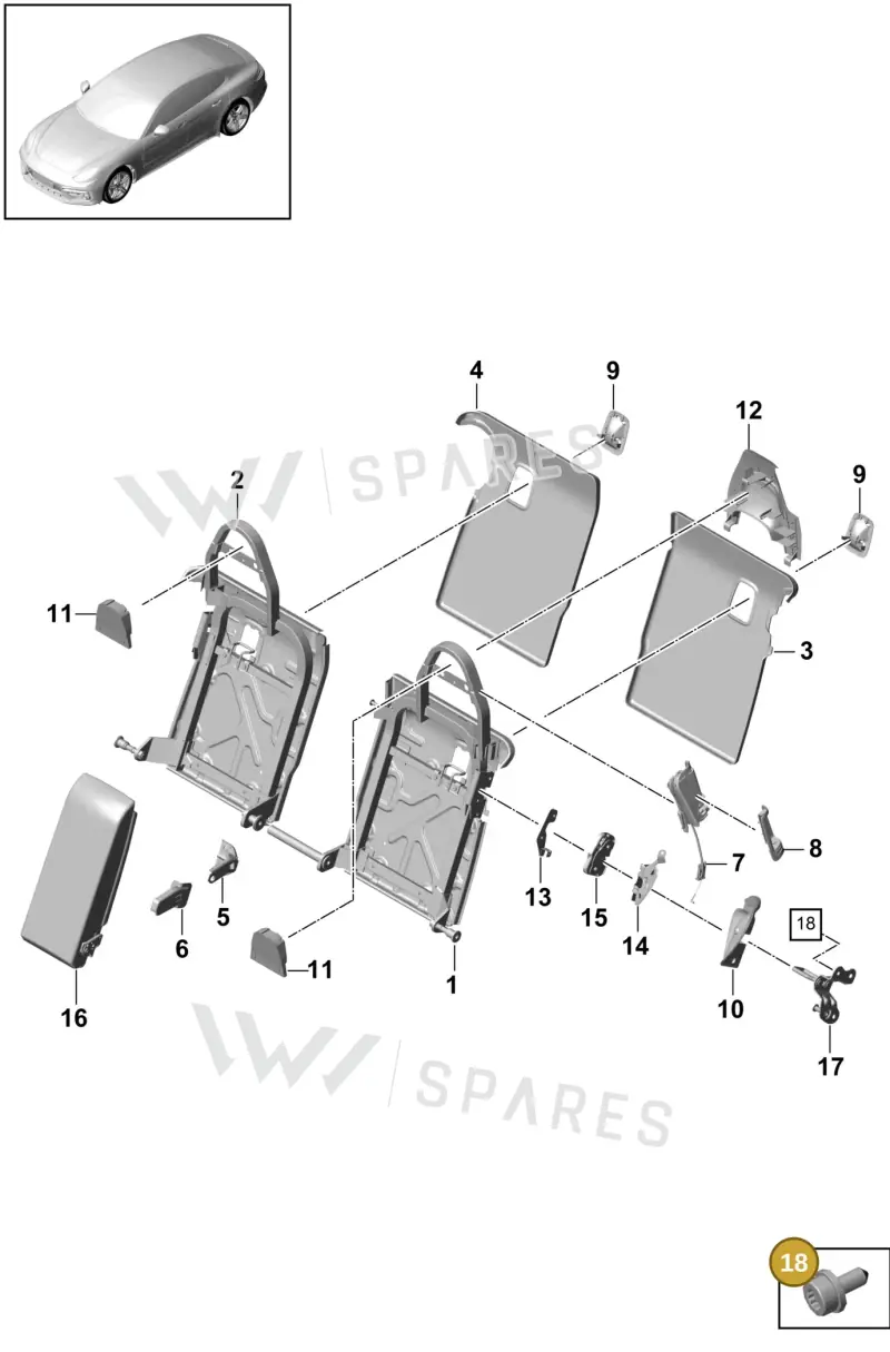 N91050701 — Porsche Panamera (2020-2023) diagram p49818010, position 18