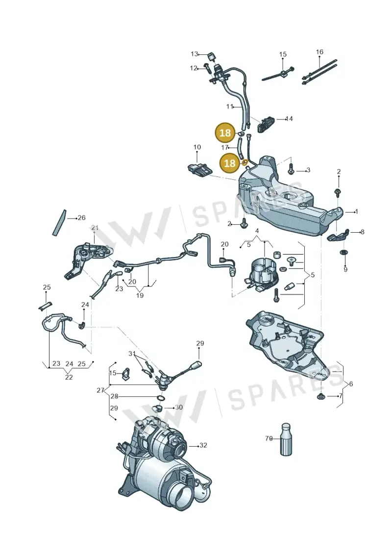 N91054301 — Volkswagen Golf 1.4 BlueMotion (2014-2017) diagram 781253071, position 18