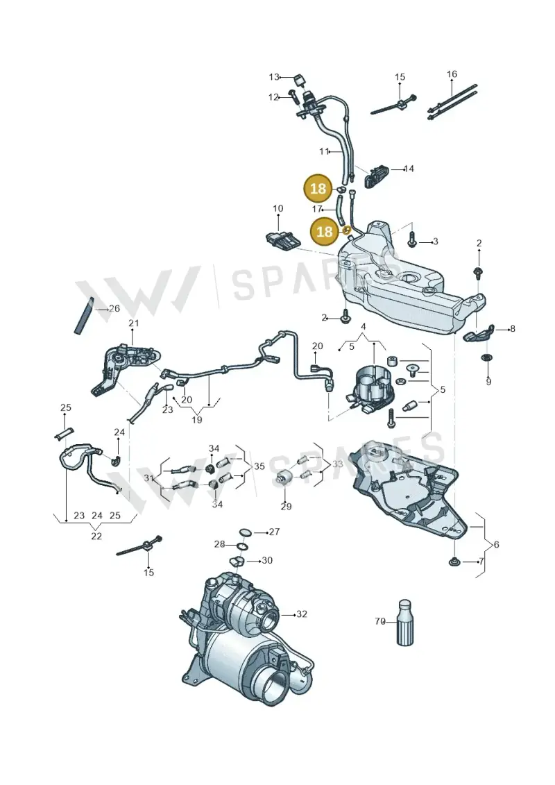 N91054301 — Volkswagen Golf 1.4 BlueMotion (2014-2017) diagram 781253720, position 18