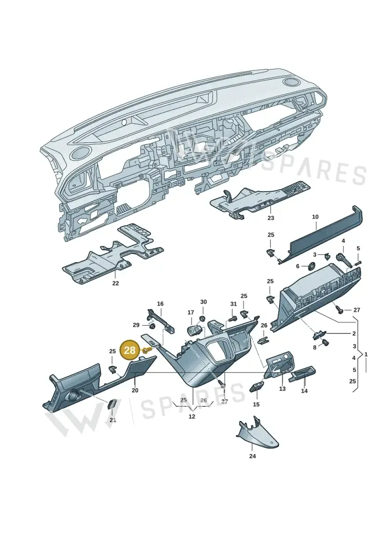 N91054601 — Volkswagen Transport. multivan (2019-2024) diagram 7em857020, position 28