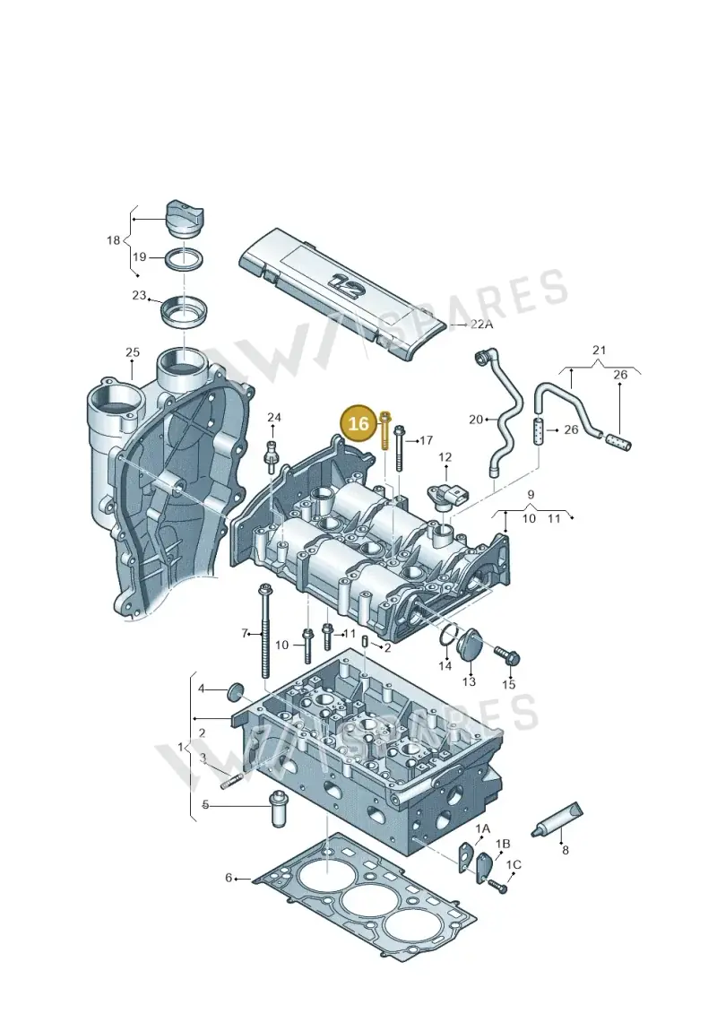 N91055401 — Skoda Rapid (2012-2022) diagram 608103400, position 16
