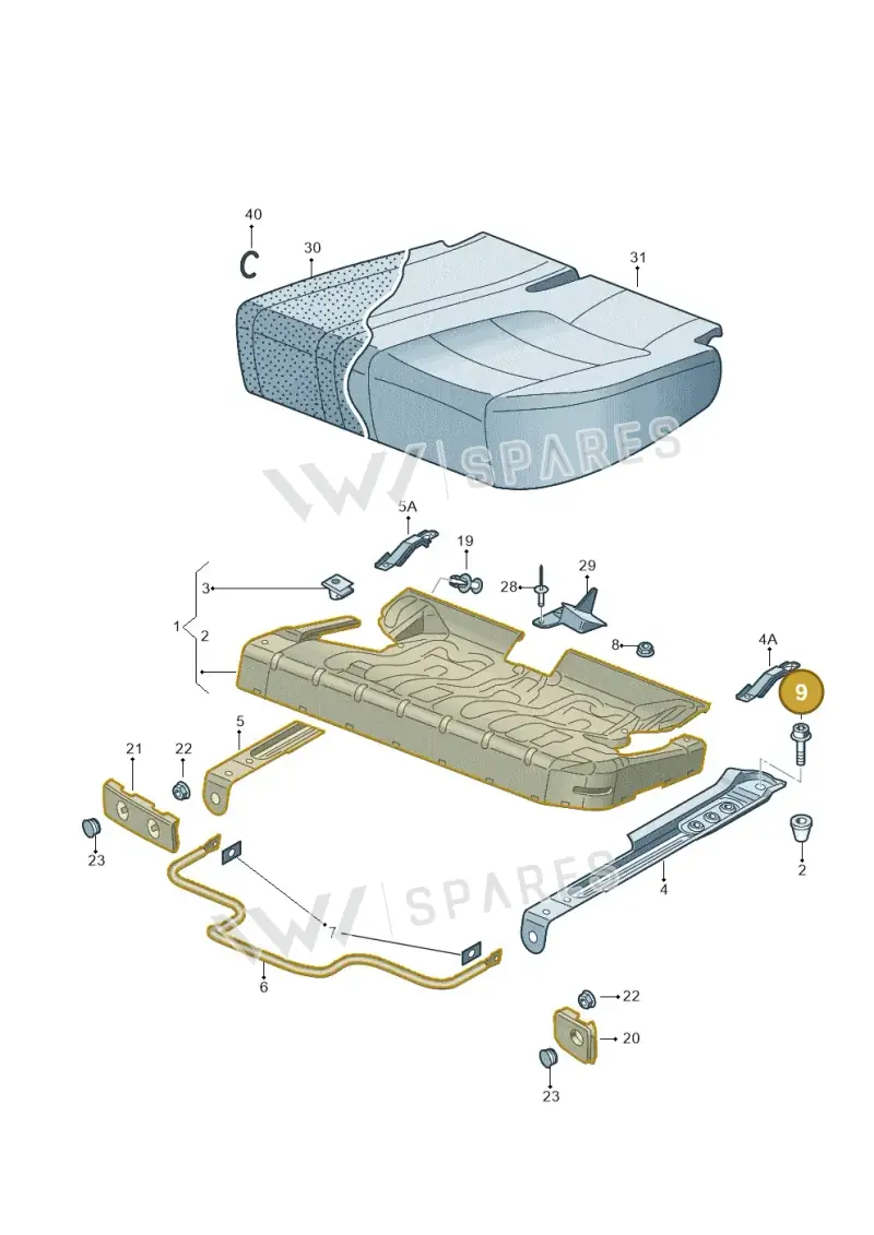 N91056901 — Volkswagen Tiguan (2011-2018) diagram 719885030, position 9