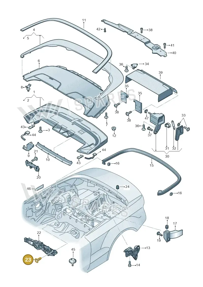 N91060001 — Audi RS5 Cabrio (2012-2015) diagram 670825500, position 23