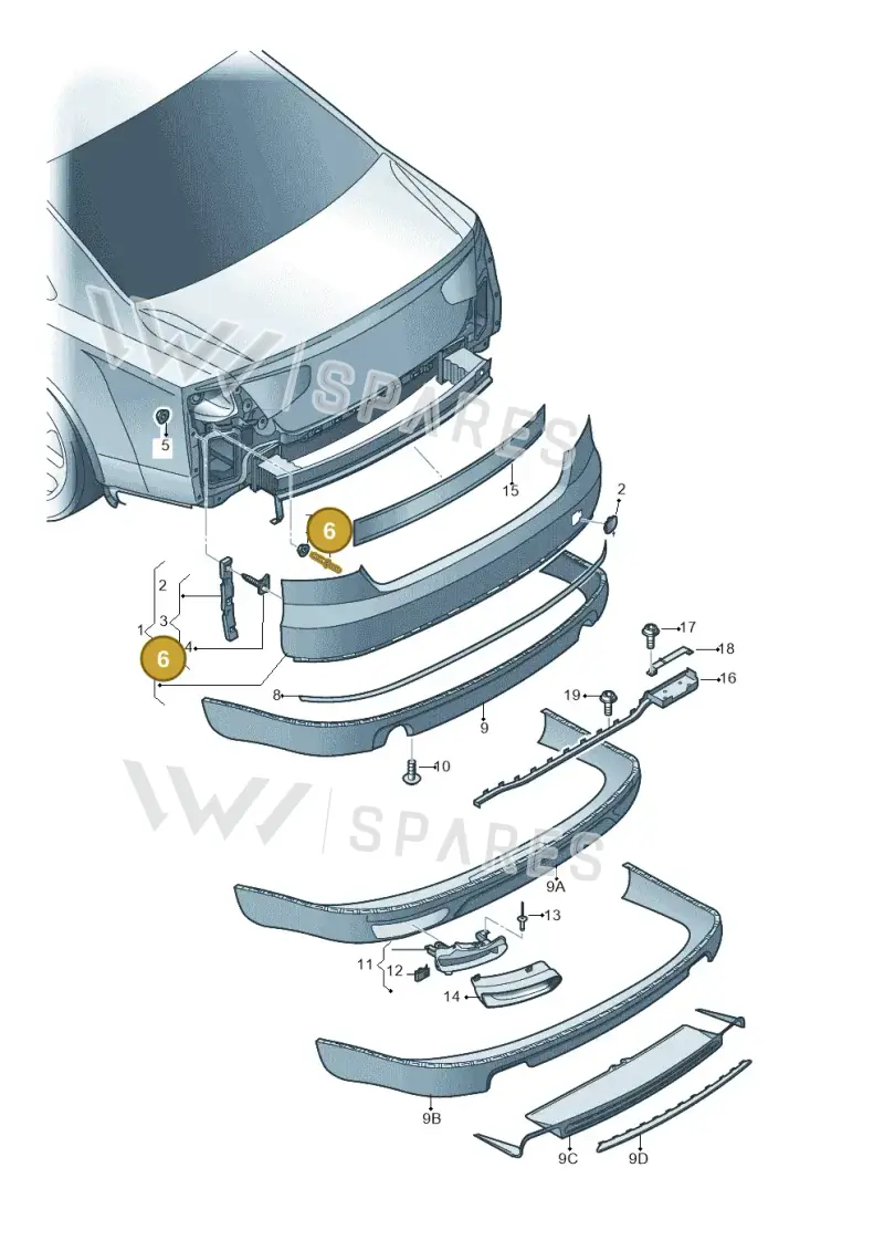 N91060901 — Audi A8L qu. 3.0 TDI (2009-2014) diagram 696807600, position 6