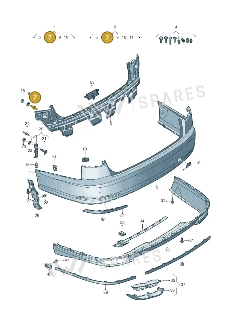 N91060901 — Audi A8 (2017-2025) diagram 838807600, position 7