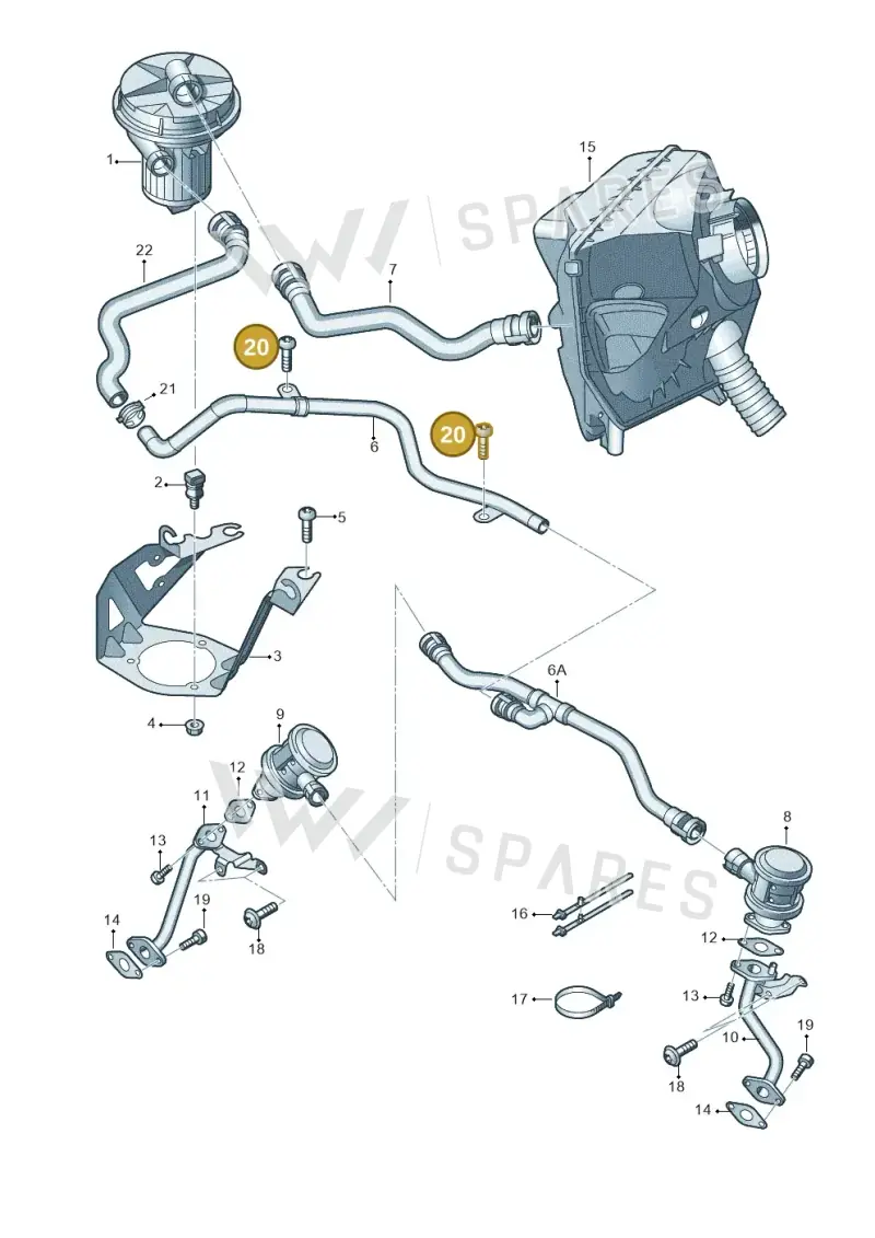 N91065501 — Audi A6 2.7 TDI (2008-2011) diagram 603131150, position 20