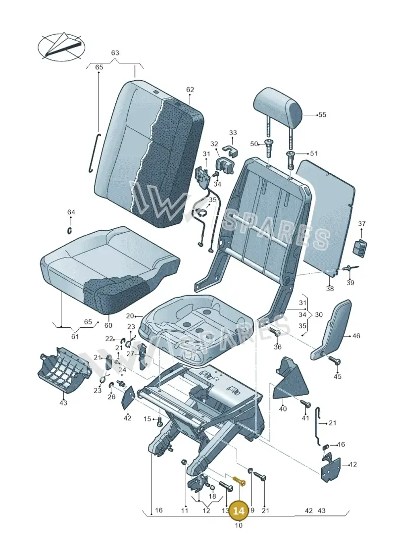 N91066001 — Volkswagen Caravelle (2019-2024) diagram 861883200, position 14