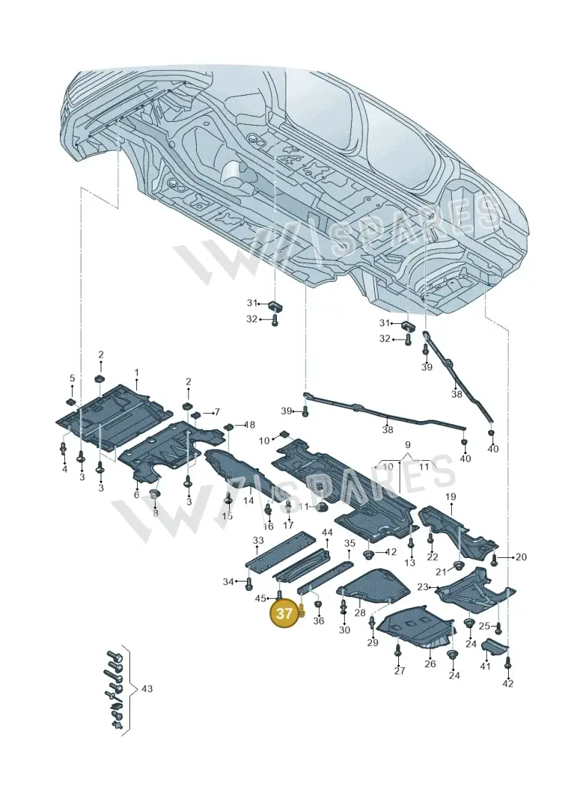 N91068701 — Audi A8 (2017-2025) diagram 838825100, position 37
