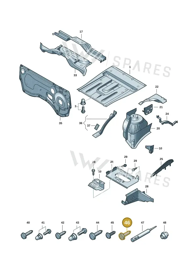 N91069802 — Volkswagen Transport. multivan (2019-2024) diagram 7em801010, position 46