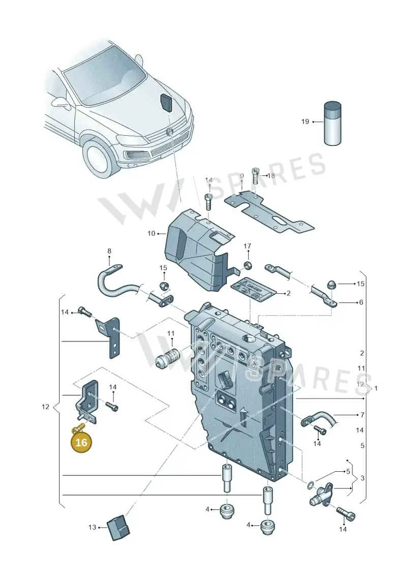 N91072102 — Volkswagen Touareg (2012-2014) diagram 693901250, position 16