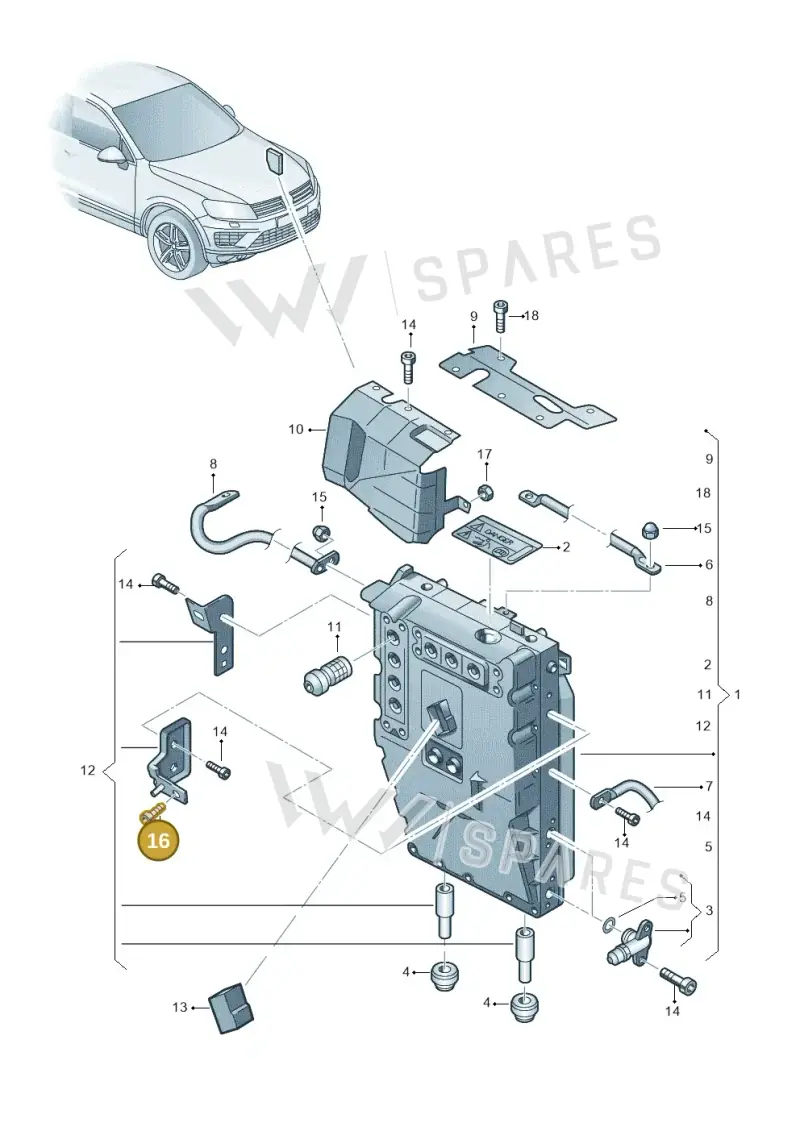 N91072102 — Volkswagen Touareg BlueMotion (2014-2018) diagram 787901250, position 16