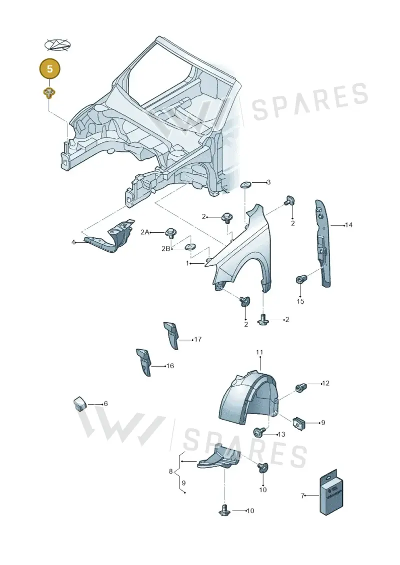 N91075602 — Volkswagen Jetta variant (2009-2014) diagram 684821100, position 5