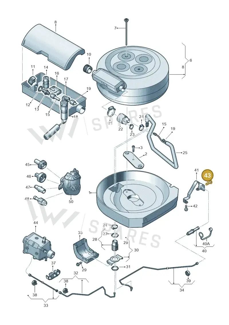 N91078901 — Volkswagen Polo (2012-2014) diagram 672201090, position 43