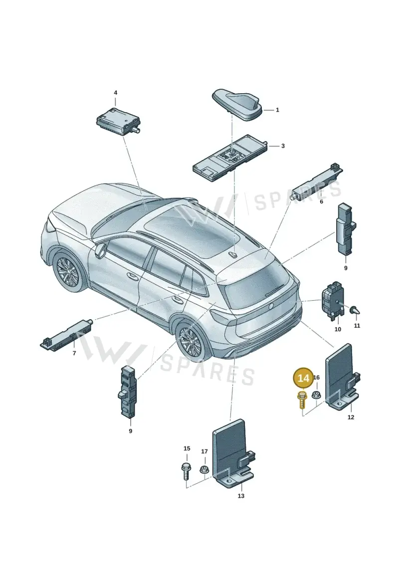 N91079901 — Volkswagen Tiguan 2.0 (2023-) diagram 57x035200, position 14