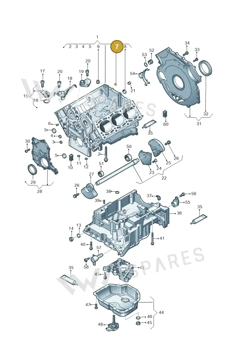 N91081801 — Volkswagen Touareg (2010-2012) diagram 616103250, position 7