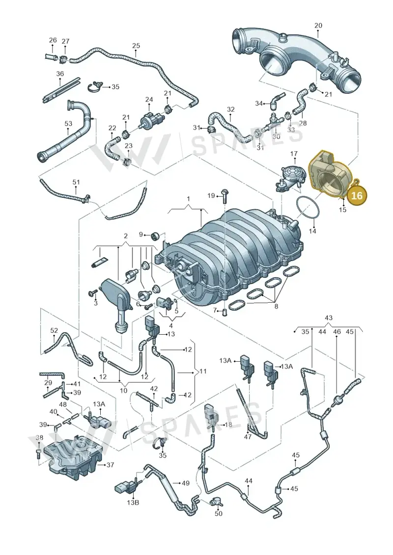 N91084001 — Volkswagen Touareg BlueMotion (2014-2018) diagram 693133600, position 16
