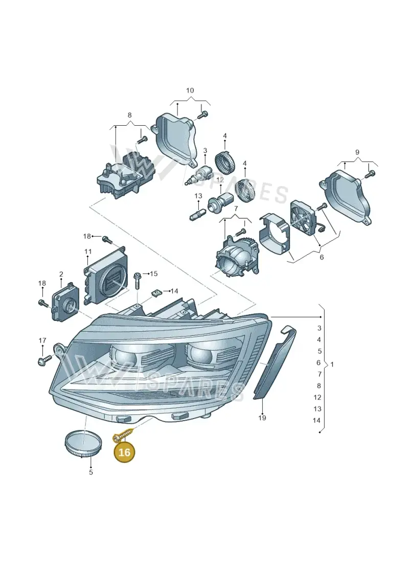 N91084601 — Volkswagen Caravelle (2015-2019) diagram 861941200, position 16