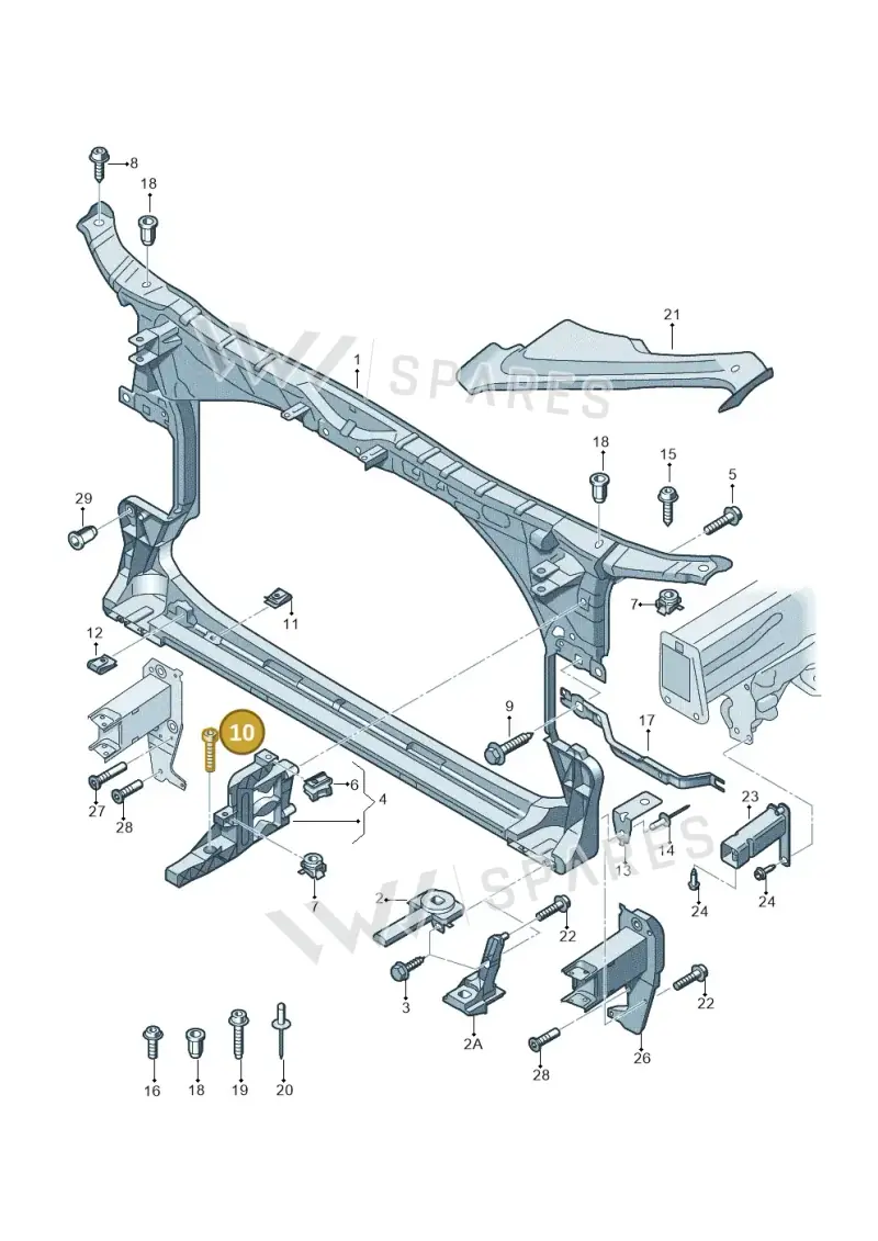 N91089401 — Audi A7 Sportback (2014-2018) diagram 711805000, position 10