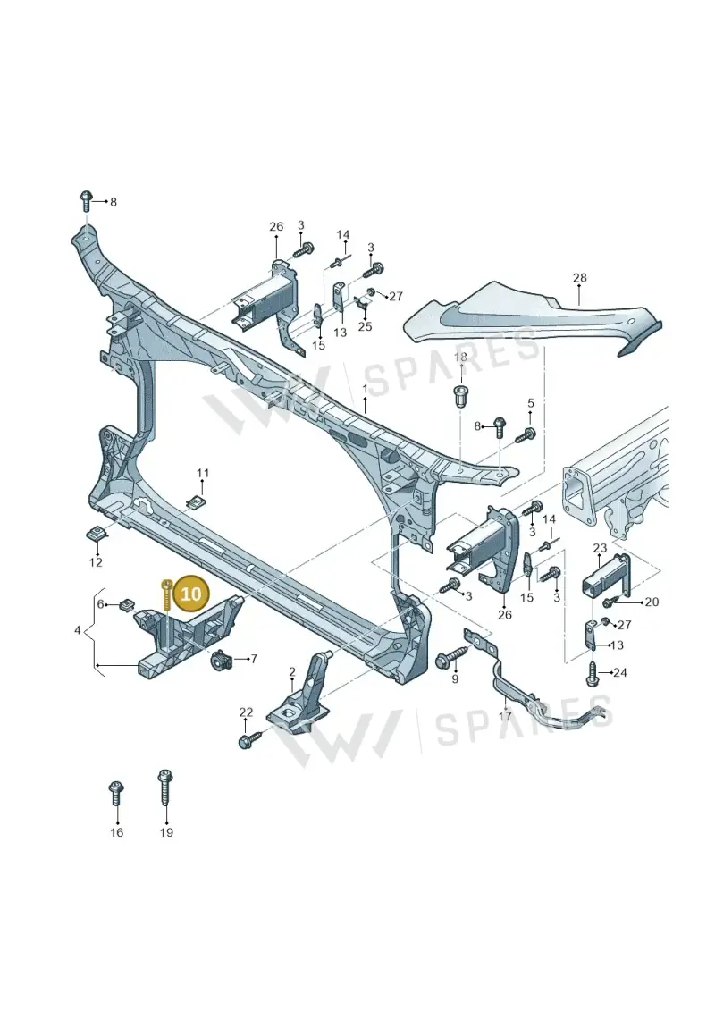 N91089401 — Audi RS7 Sportback (2013-2018) diagram 765805000, position 10