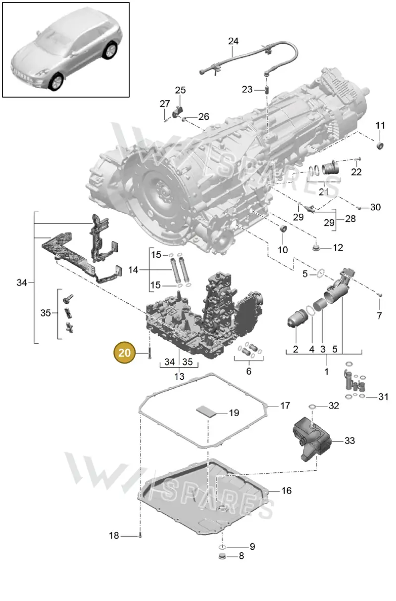N91097302 — Porsche Macan (2013-2018) diagram p44320010, position 20