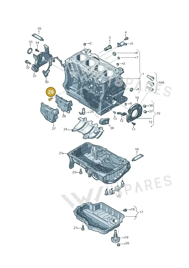 N91099101 — Volkswagen Golf 2.0 BlueMotion (2019-2024) diagram 827103017, position 29