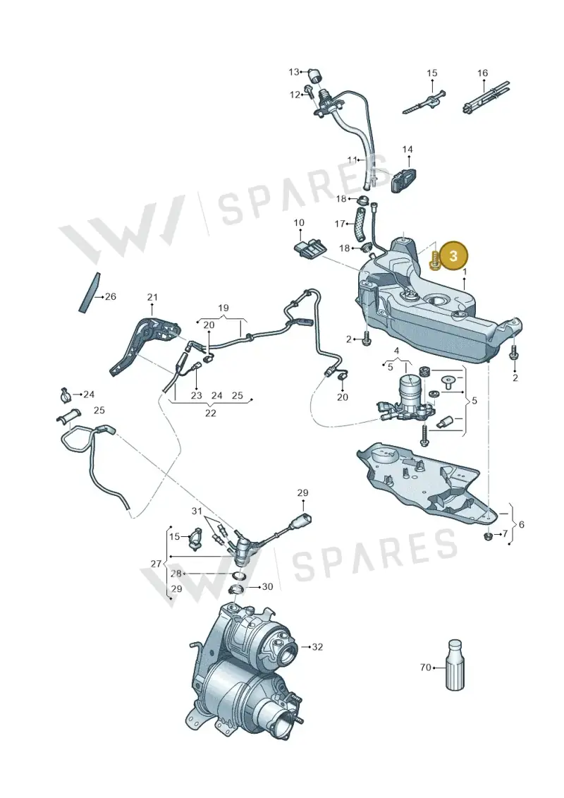N91103802 — Volkswagen Golf 2.0 (2016-2020) diagram 781253700, position 3