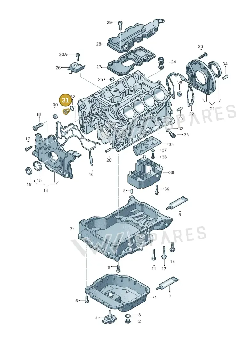 N91116001 — Volkswagen Touareg (2005-2006) diagram 274103100, position 31