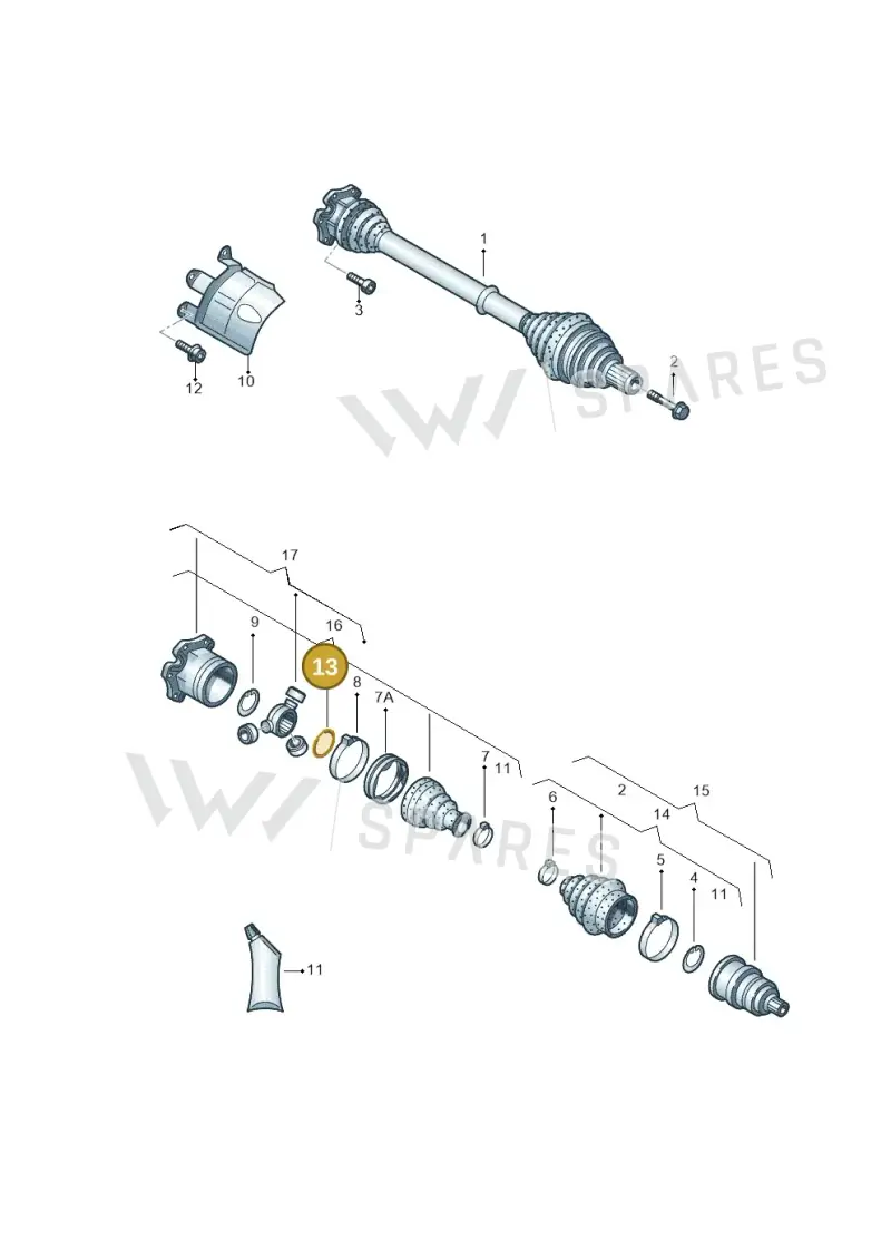 N91116901 — Audi A8 (2013-2018) diagram 771407300, position 13