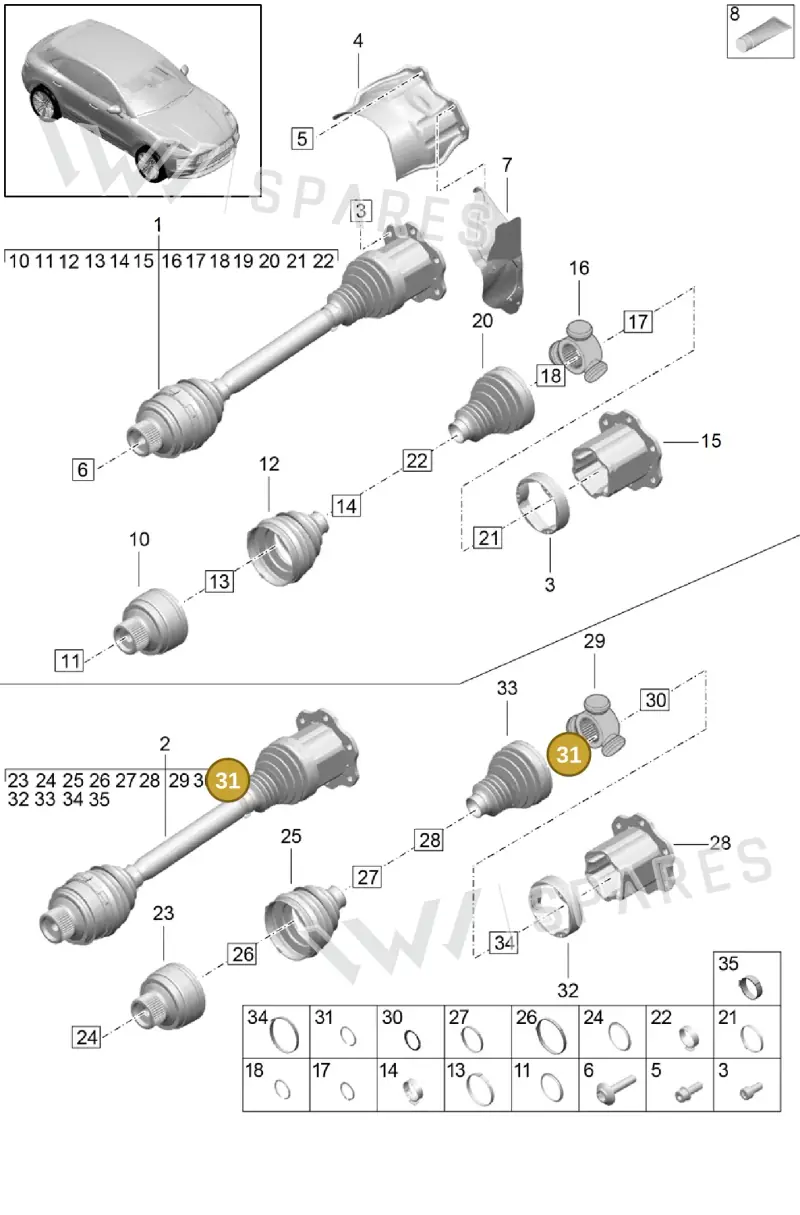 N91116901 — Porsche Macan (2018-2022) diagram p52401030, position 31