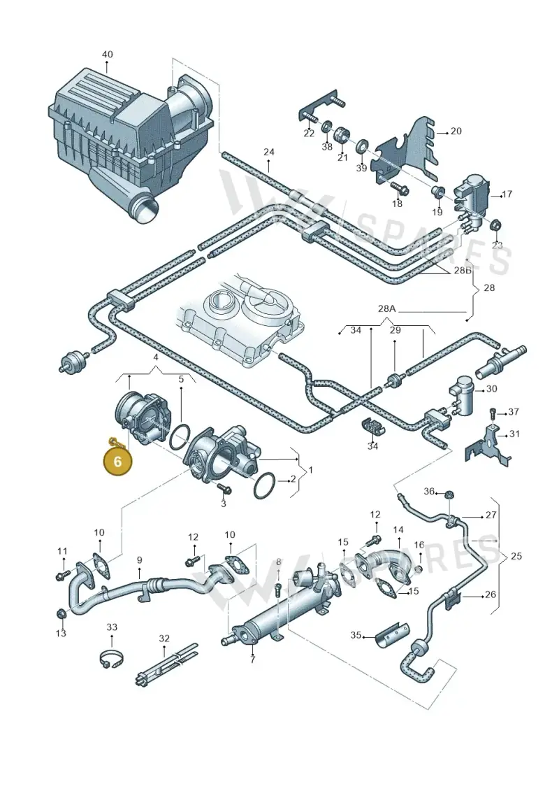 N91117401 — Volkswagen Golf Plus 1.6 (2009-2011) diagram 649131500, position 6