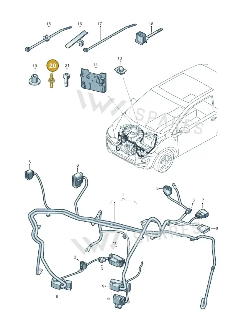 N91125101 — Volkswagen E-up! (2016-2023) diagram 772971030, position 20