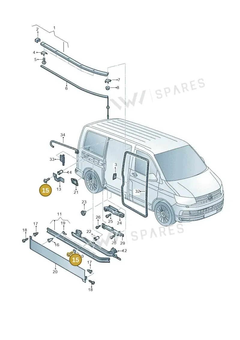 N91125501 — Volkswagen Transport. multivan (2019-2024) diagram 861843500, position 15
