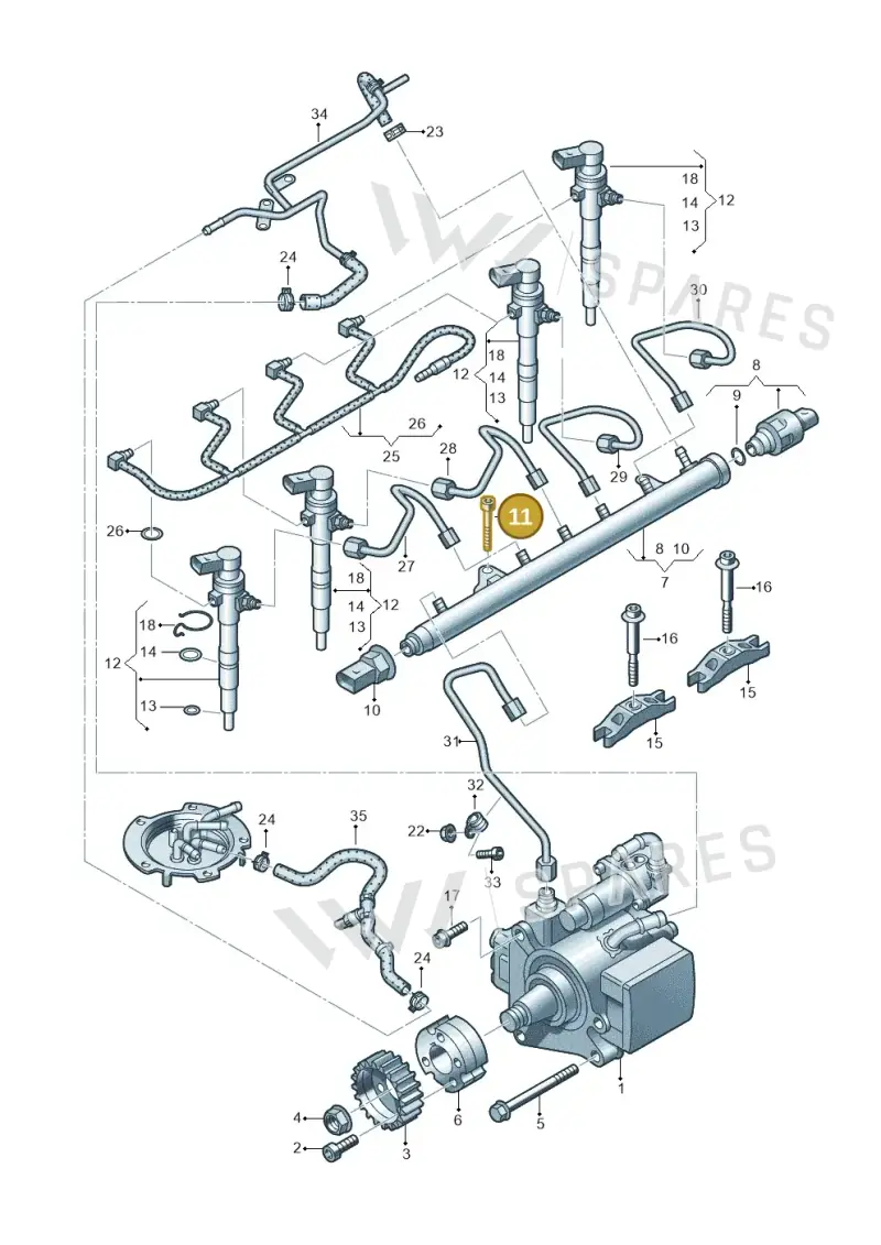 N91131601 — Volkswagen Jetta (2014-2017) diagram 649130300, position 11