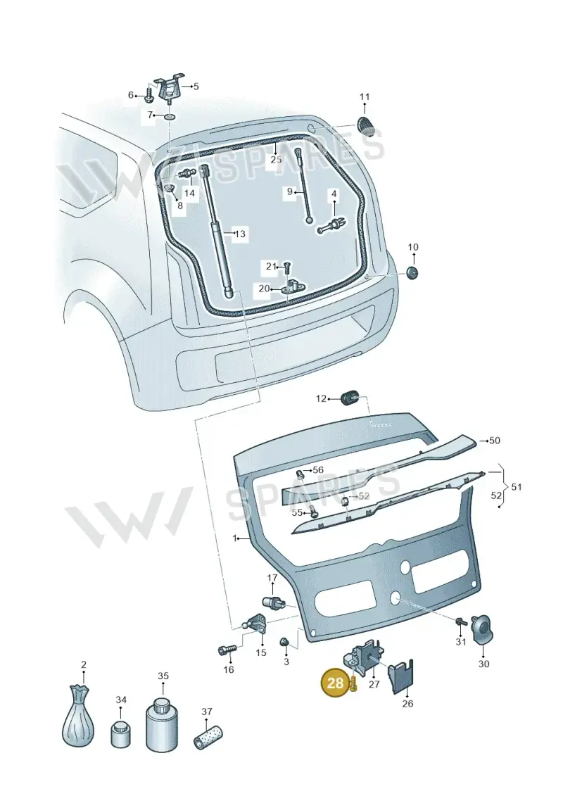 N91133101 — Volkswagen Up! 1.0 BlueMotion (2016-2023) diagram 723827000, position 28