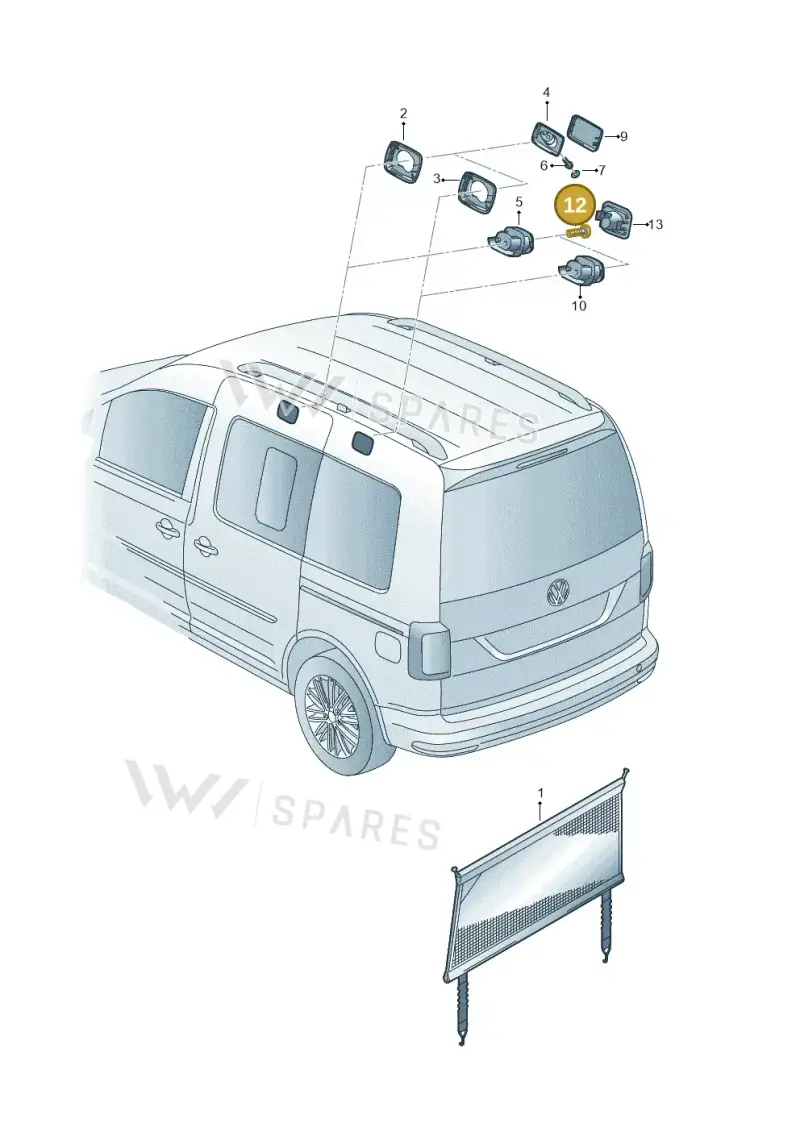 N91133101 — Volkswagen Caddy kombi (2015-2020) diagram 866861000, position 12