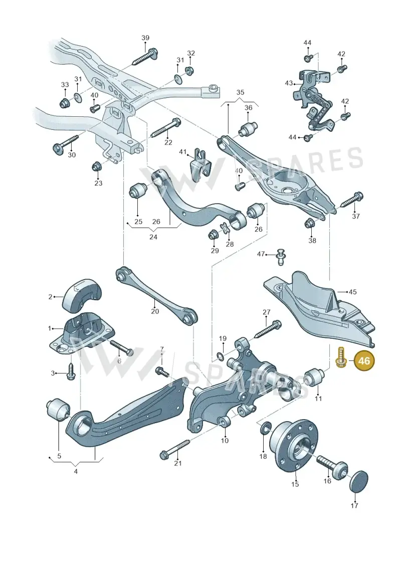 N91133501 — Volkswagen Golf 2.0 BlueMotion (2019-2024) diagram 5h0505050, position 46
